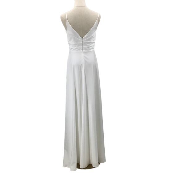LULU'S 4 S White Choose Your Love Surplice Neck Sleeveless Maxi Dress NWT 0B10 - Picture 4 of 11